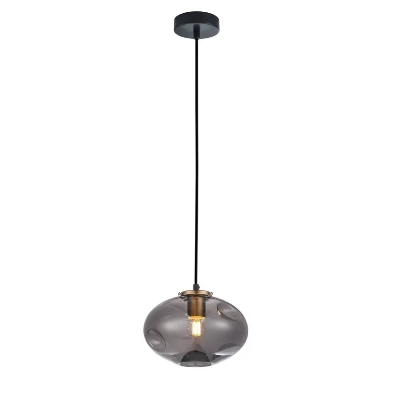 Lampa wisząca HATELLA śr. 22cm E27 | miedziany/dymiony