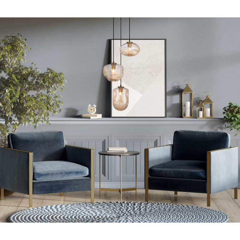 Lampa wisząca HATELLA śr. 48cm 3xE27 | miedziany/dymiony