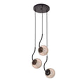 Lampa wisząca HOOK, czarna z bursztynowymi kloszami, 3x40W E27