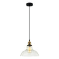 Lampa wisząca HUBERT śr. 28cm E27 | czarny/złoty/transparentny
