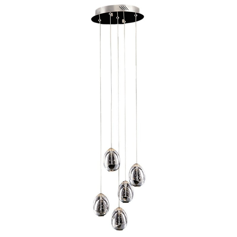 Lampa wisząca HUELTO śr. 30cm 24W LED ciepła biel 3000K | chrom
