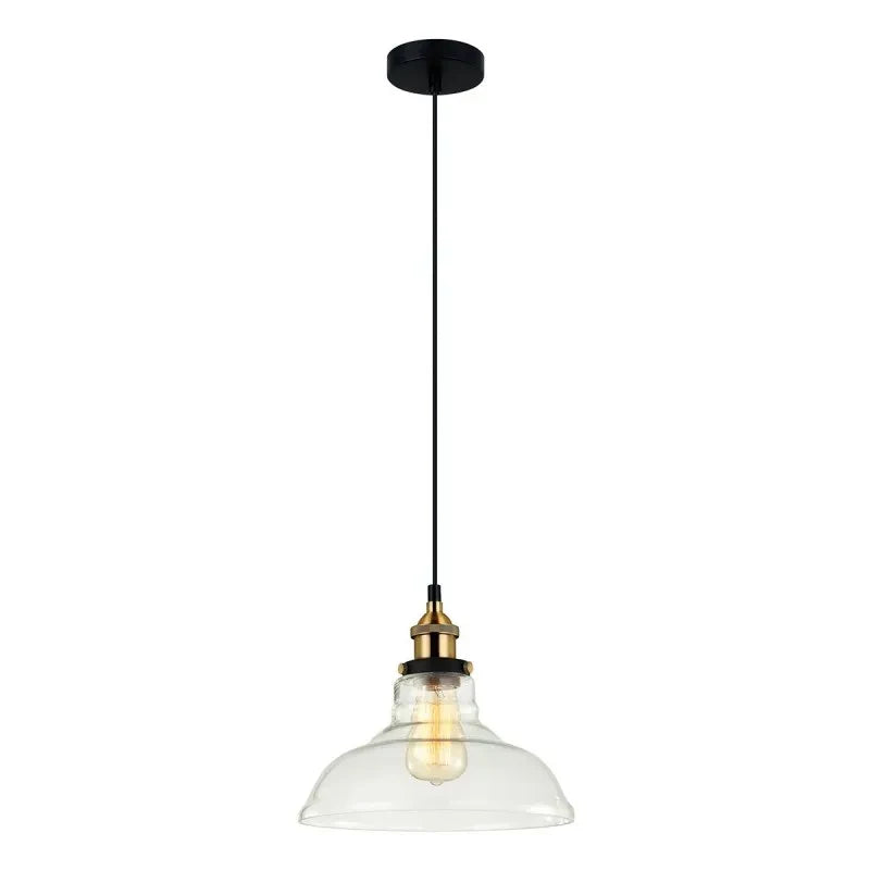 Lampa wisząca Hubert śr. 27.5cm E27 | czarny/złoty