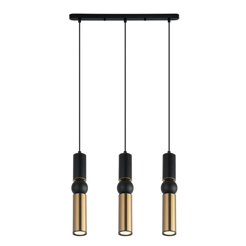 Lampa wisząca ISIDORA dł. 51cm 3xGU10 | czarny/brązowy