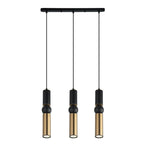 Lampa wisząca ISIDORA dł. 51cm 3xGU10 | czarny/brązowy
