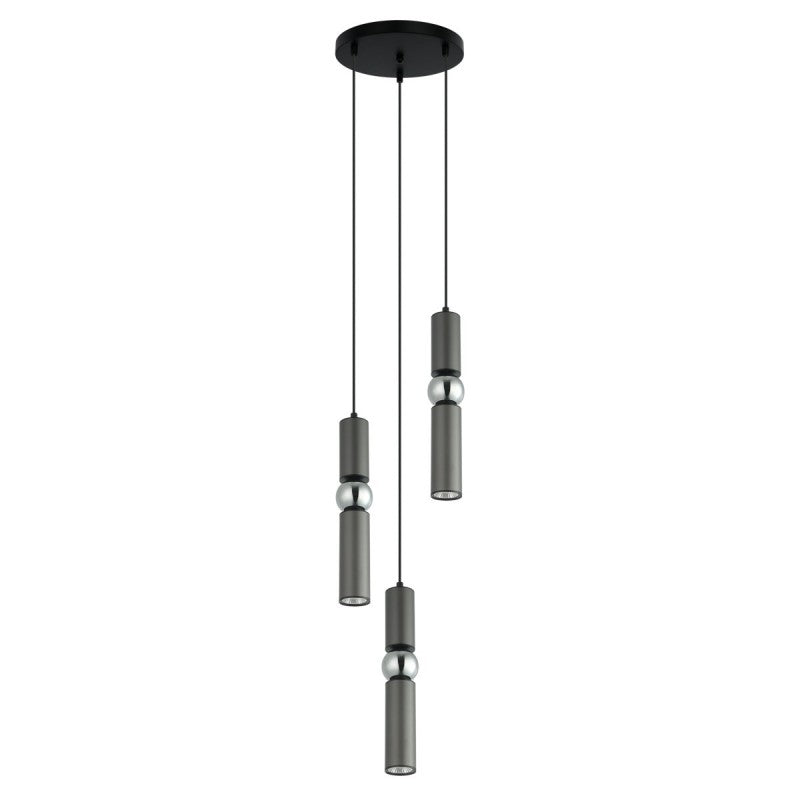 Lampa wisząca ISIDORA śr. 26cm 3xGU10 | szary