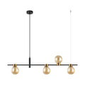Lampa wisząca Italux Bletter dł. 101,5cm 4xG9 | czarny/bursztynowy
