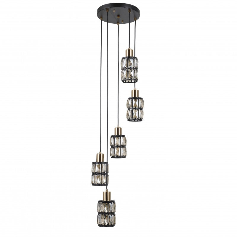 Lampa wisząca Italux Menfi PND-44236-5-BK-GD
