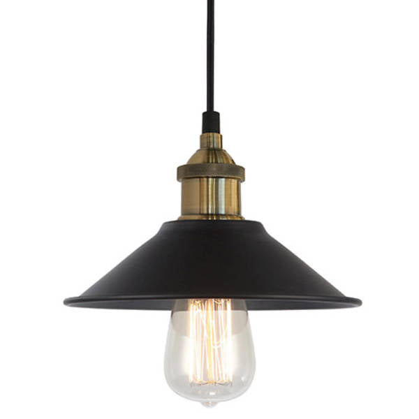 Lampa wisząca Kermio Retro śr. 21cm E27 |czarny