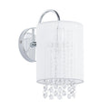 Lampa wisząca LANA dł. 18cm E14 | biała/chrom/transparentny