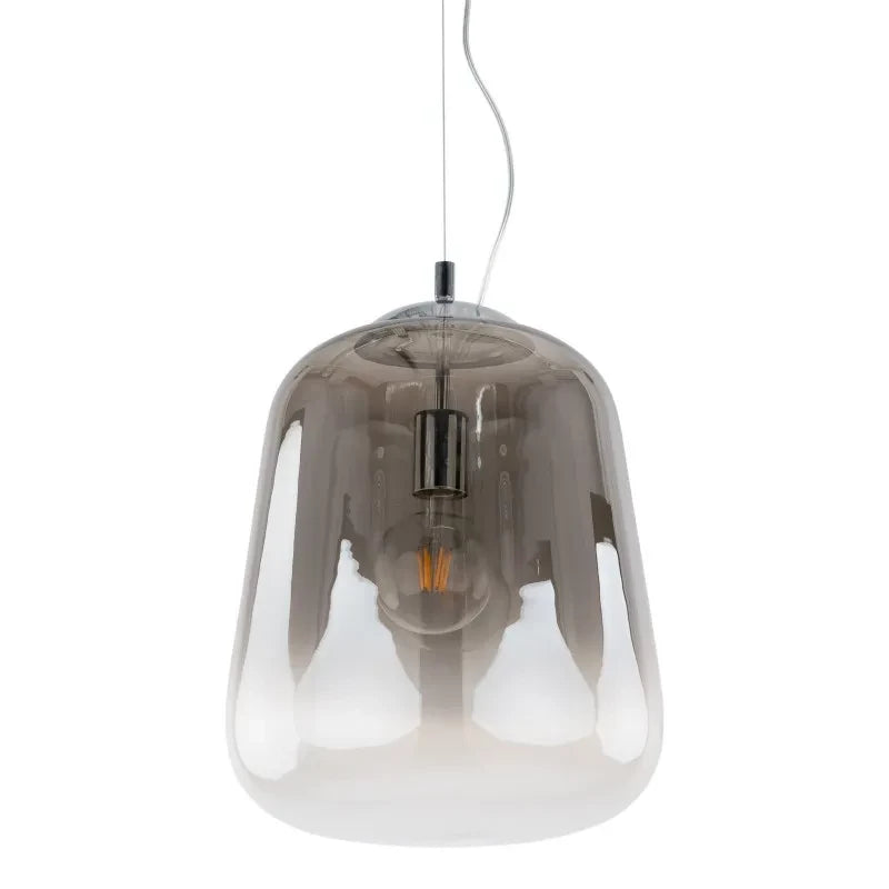 Lampa wisząca LANILA dł. 33cm E27 | chrom/dymiony