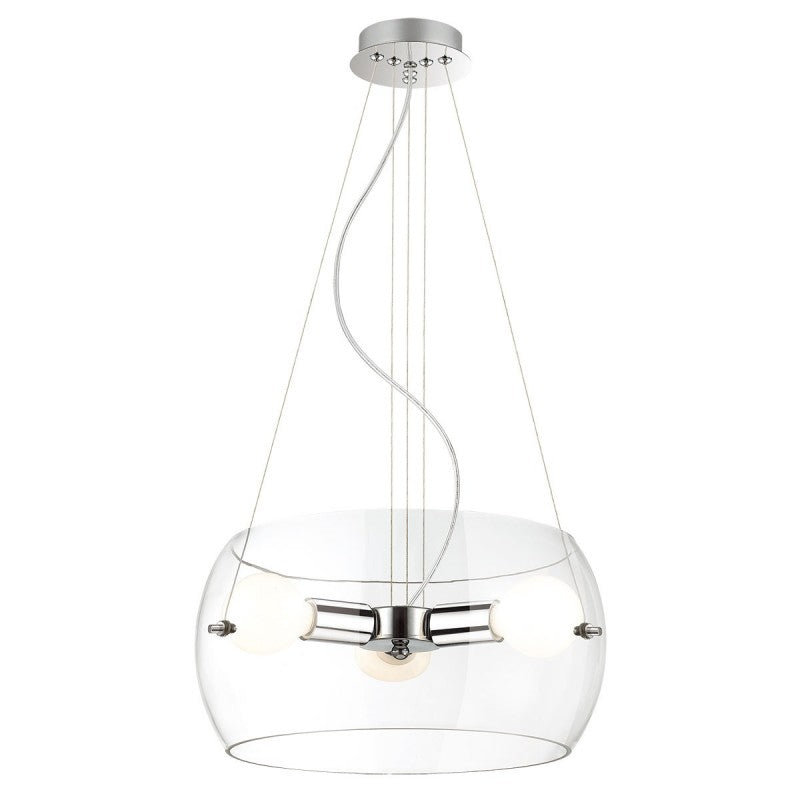 Lampa wisząca LEMIO śr. 37.5cm 3xE27 | chrom/transparentny