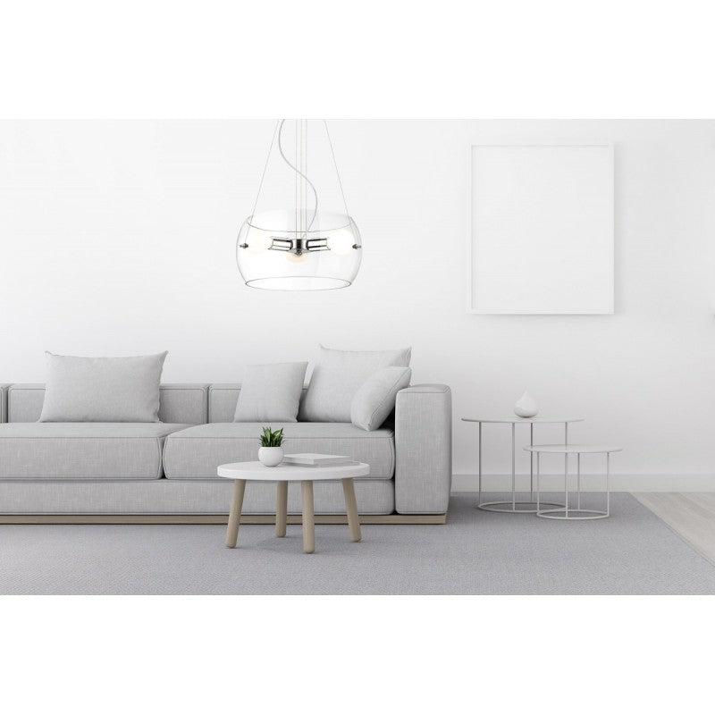 Lampa wisząca LEMIO śr. 37.5cm 3xE27 | chrom/transparentny