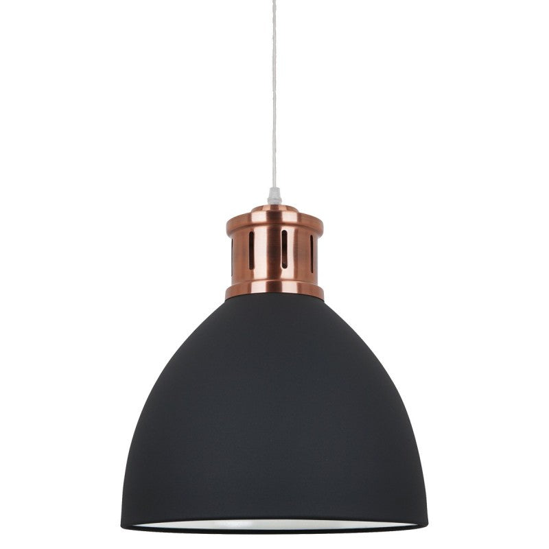 Lampa wisząca LOLA śr. 30cm E27 | grafitowy/czerwony miedziany
