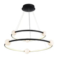 Lampa wisząca LOZANNA śr. 87cm 86W LED ciepła biel 3000K | czarny/różowy