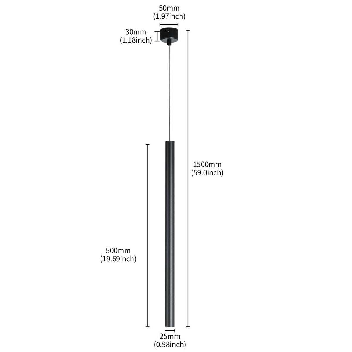 Lampa wisząca LUNGO, czarna, 1x5W G9