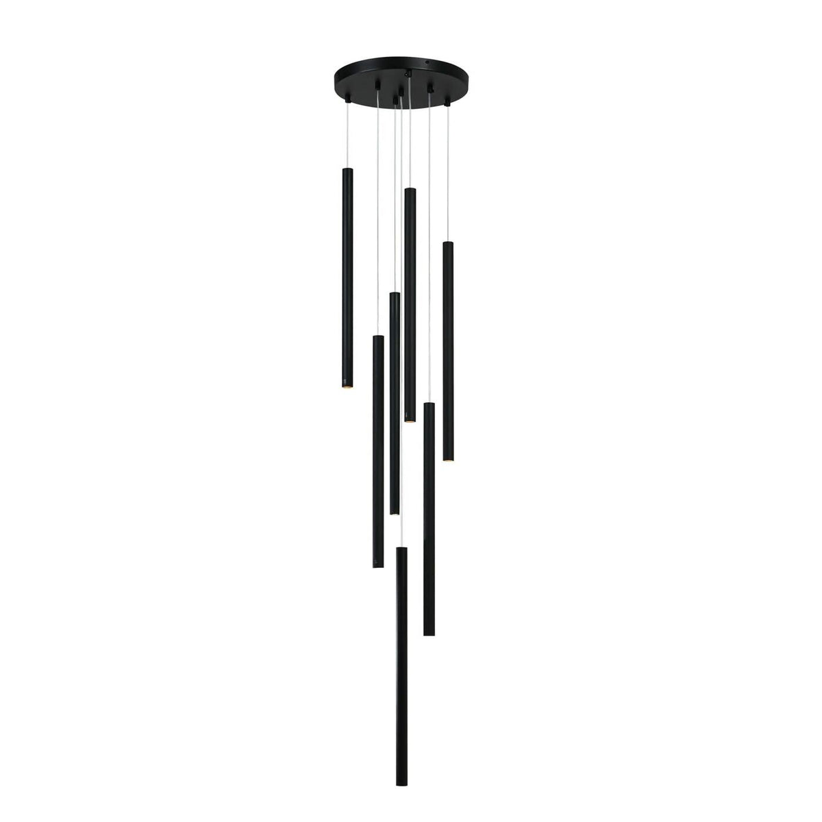 Lampa wisząca LUNGO, czarna, 7x5W G9