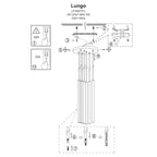Lampa wisząca LUNGO, czarna, 7x5W G9