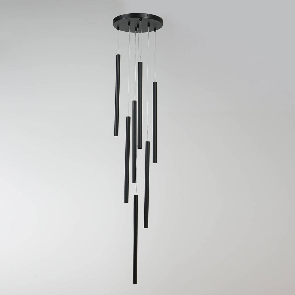Lampa wisząca LUNGO, czarna, 7x5W G9