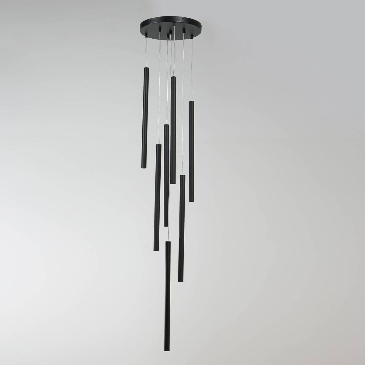 Lampa wisząca LUNGO, czarna, 7x5W G9
