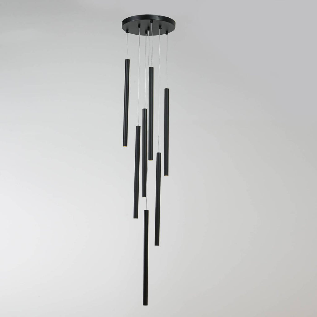 Lampa wisząca LUNGO, czarna, 7x5W G9