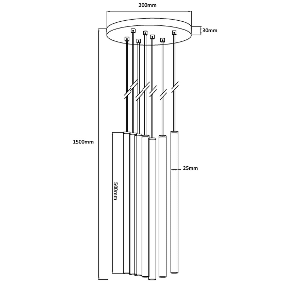 Lampa wisząca LUNGO, złota, 7x5W G9
