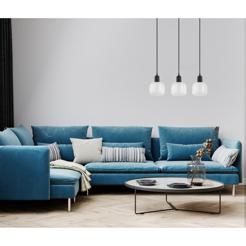 Lampa wisząca Lamezia dł. 20cm 3xE27 | czarny