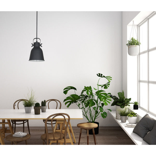 Lampa wisząca Lavare śr. 16cm E27 | czarny/biały