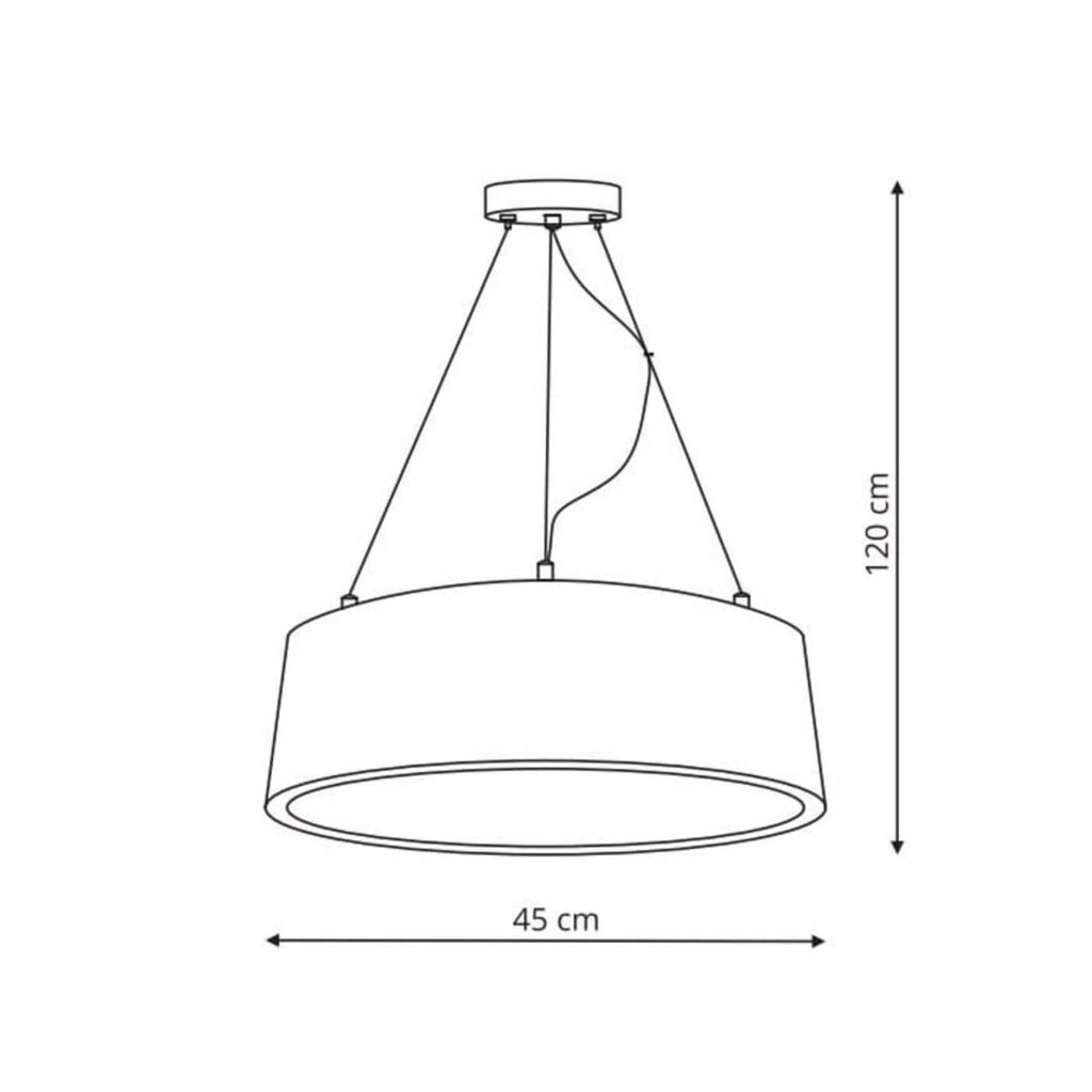Lampa wisząca MALAGA, szara, 24W LED, barwa ciepła 3000K