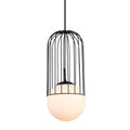 Lampa wisząca MATTY śr. 20cm E27 | czarny/biały