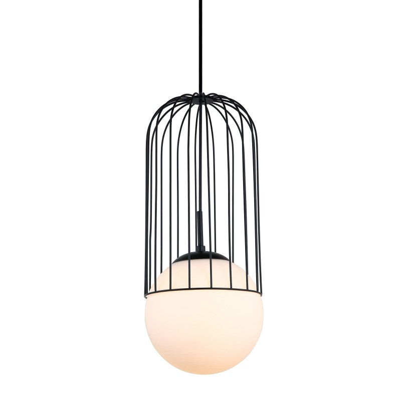 Lampa wisząca MATTY śr. 20cm E27 | czarny/biały