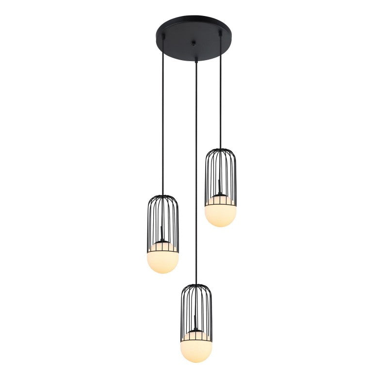 Lampa wisząca MATTY śr. 30cm 3xE27 | czarny/biały