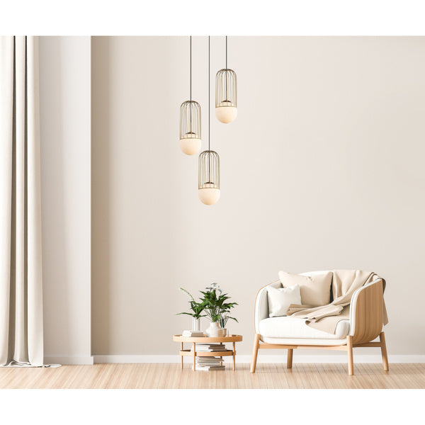 Lampa wisząca MATTY śr. 30cm 3xE27 | złoty