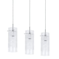 Lampa wisząca MAX dł. 54cm 3xE27 | chrom/transparentny/matowy