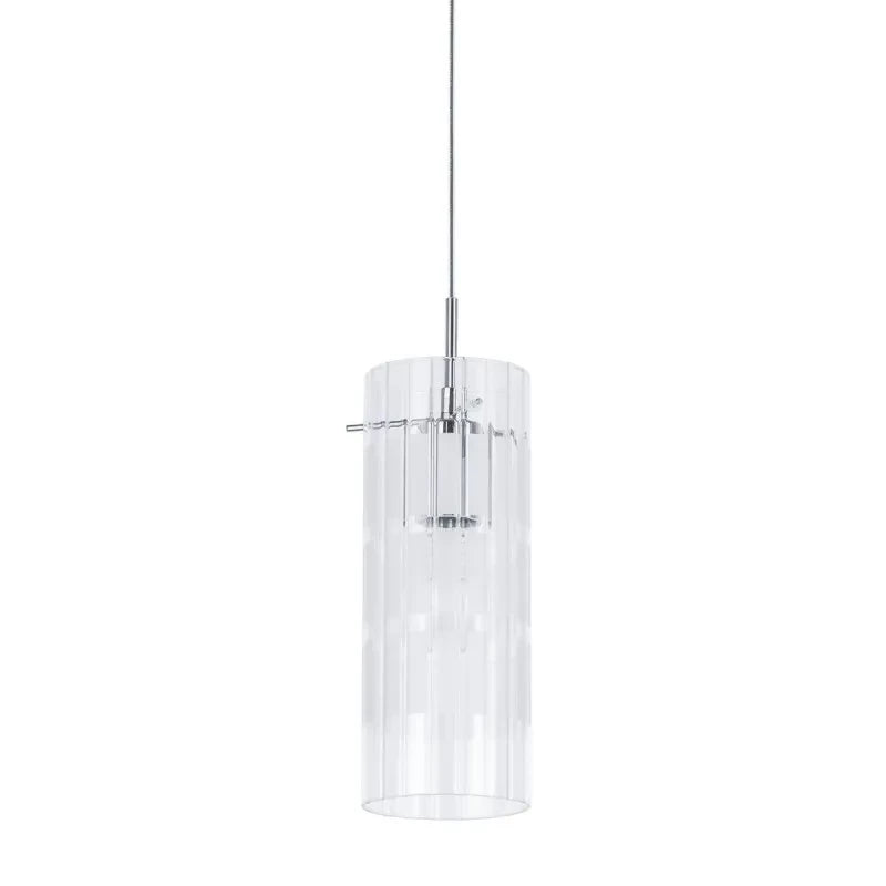Lampa wisząca MAX śr. 10cm E27 | chrom/transparentny/matowy