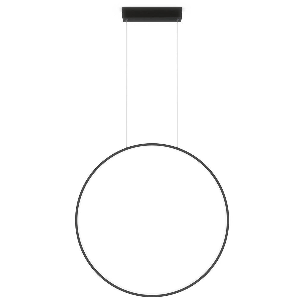 Lampa wisząca MIRROR, duża, czarna, 50W LED, barwa ciepła 3000K, IP44