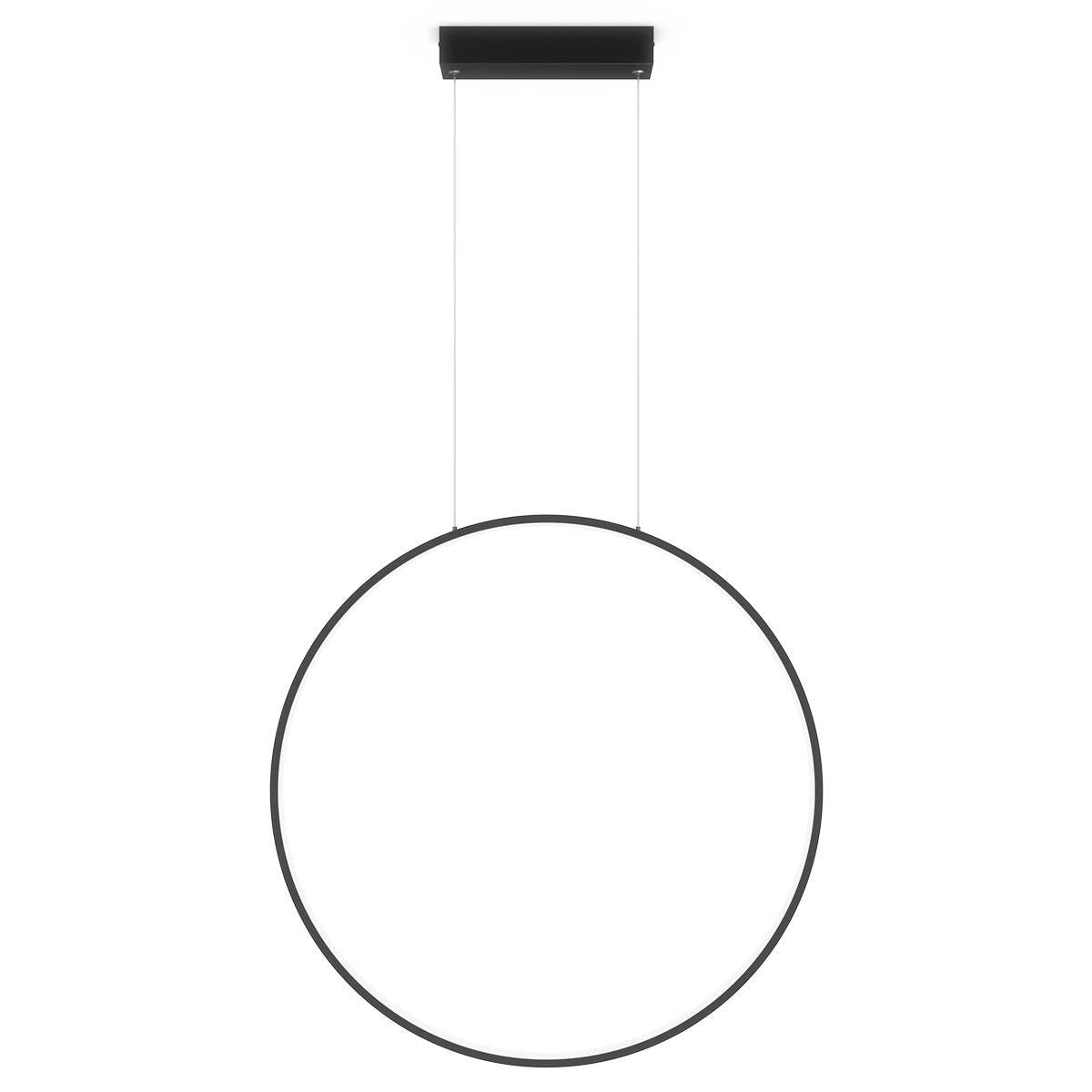 Lampa wisząca MIRROR, duża, czarna, 50W LED, barwa ciepła 3000K, IP44
