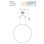 Lampa wisząca MIRROR, duża, czarna, 50W LED, barwa ciepła 3000K, IP44