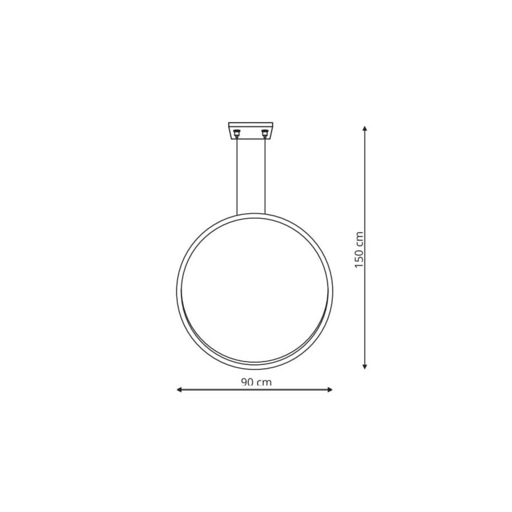 Lampa wisząca MIRROR, duża, czarna, 50W LED, barwa ciepła 3000K, IP44