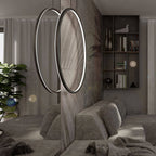 Lampa wisząca MIRROR, duża, czarna, 50W LED, barwa ciepła 3000K, IP44