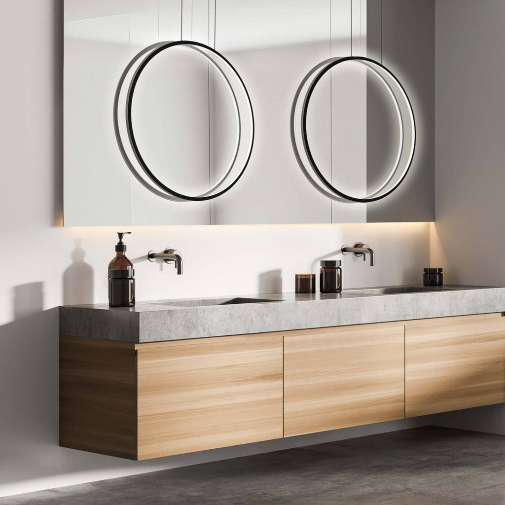 Lampa wisząca MIRROR, duża, czarna, 50W LED, barwa ciepła 3000K, IP44