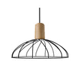 Lampa wisząca MODERNO, duża, czarny/drewno, 1x50W GU10