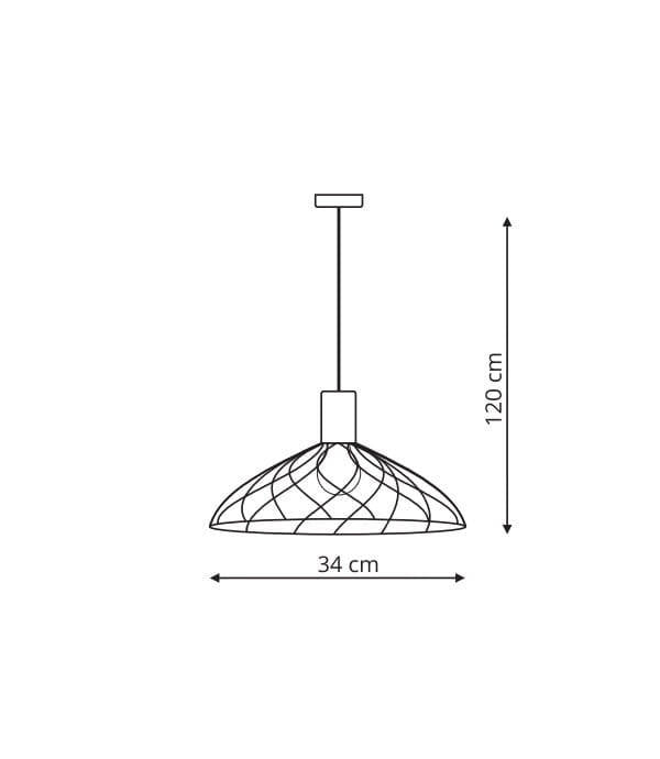 Lampa wisząca MODERNO, duża, czarny/drewno, 1x50W GU10