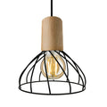 Lampa wisząca MODERNO, mała, czarny/drewno, 1x50W GU10