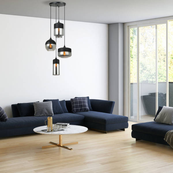 Lampa wisząca MOLINA dł. 47,5cm 4xE27 | grafitowy