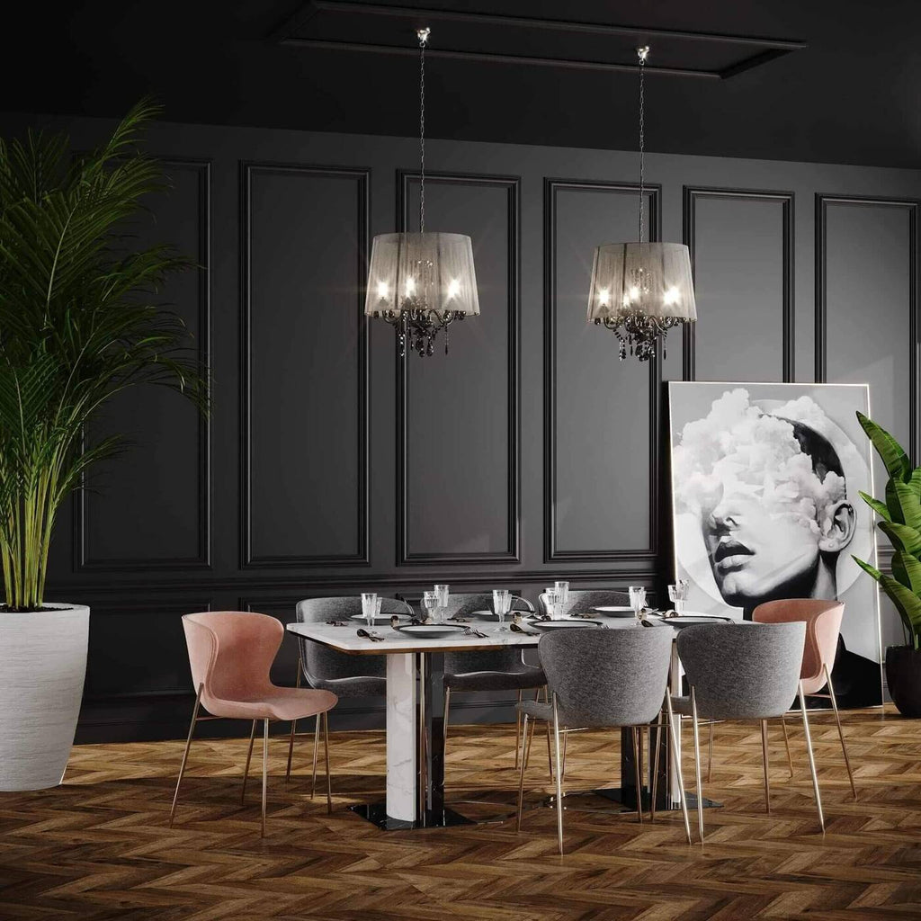 Lampa wisząca MONA, chrom/czarny, 3x40W E14