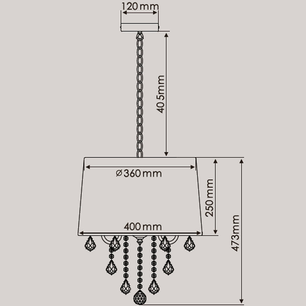 Lampa wisząca MONA, chrom/czarny, 3x40W E14