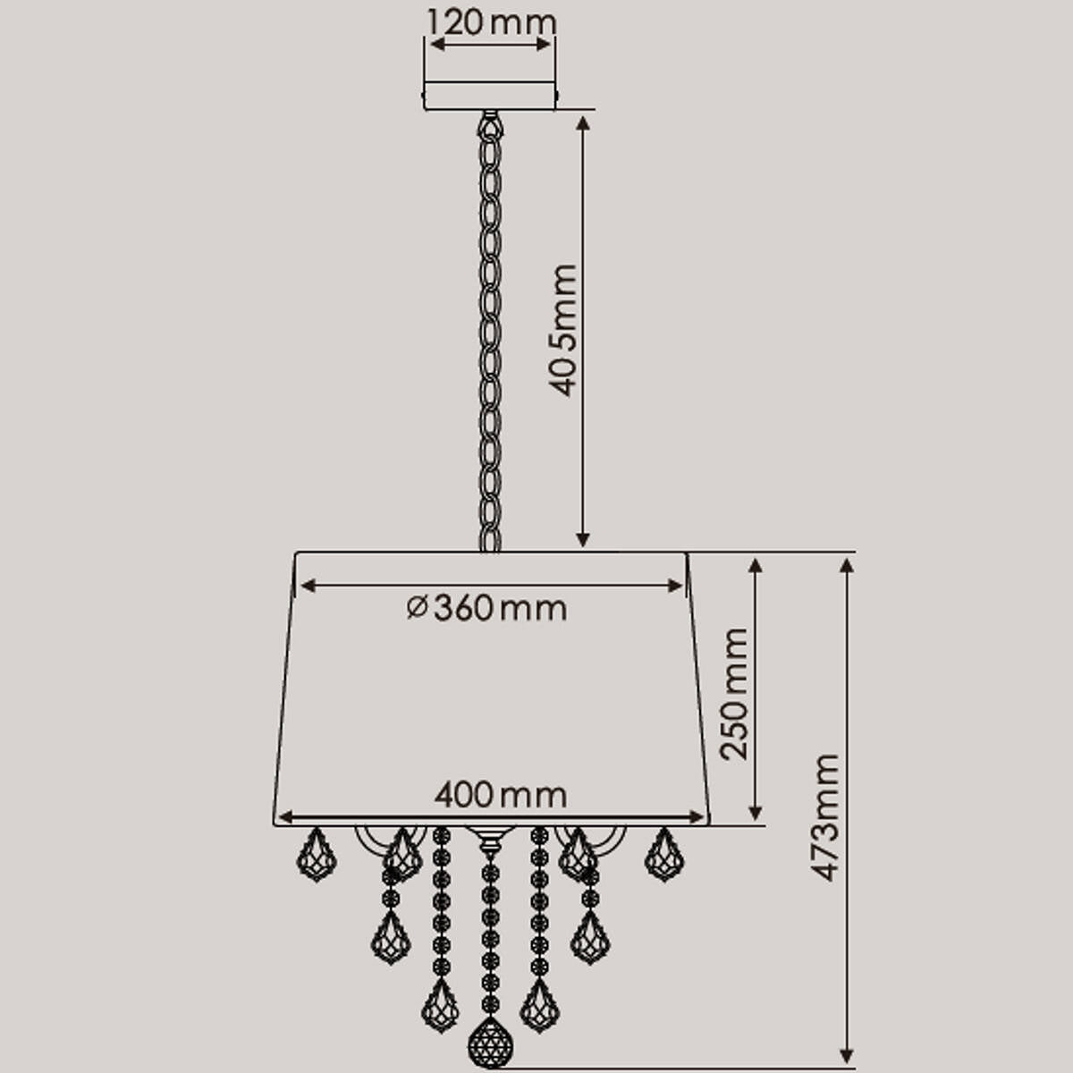 Lampa wisząca MONA, chrom/czarny, 3x40W E14