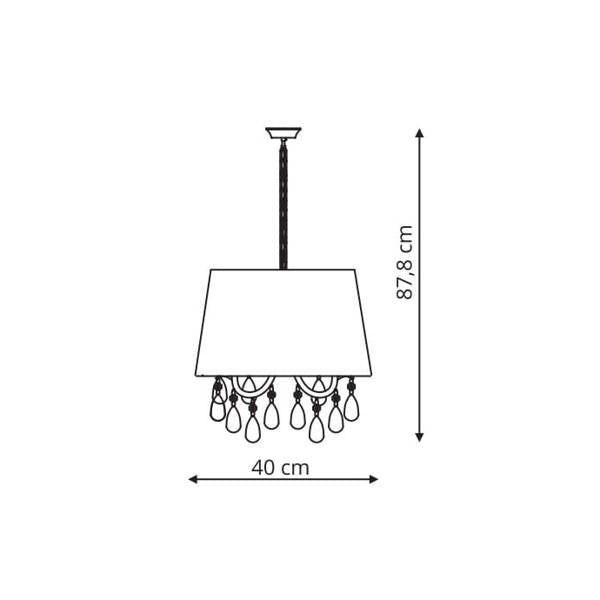 Lampa wisząca MONA, chrom/czarny, 3x40W E14