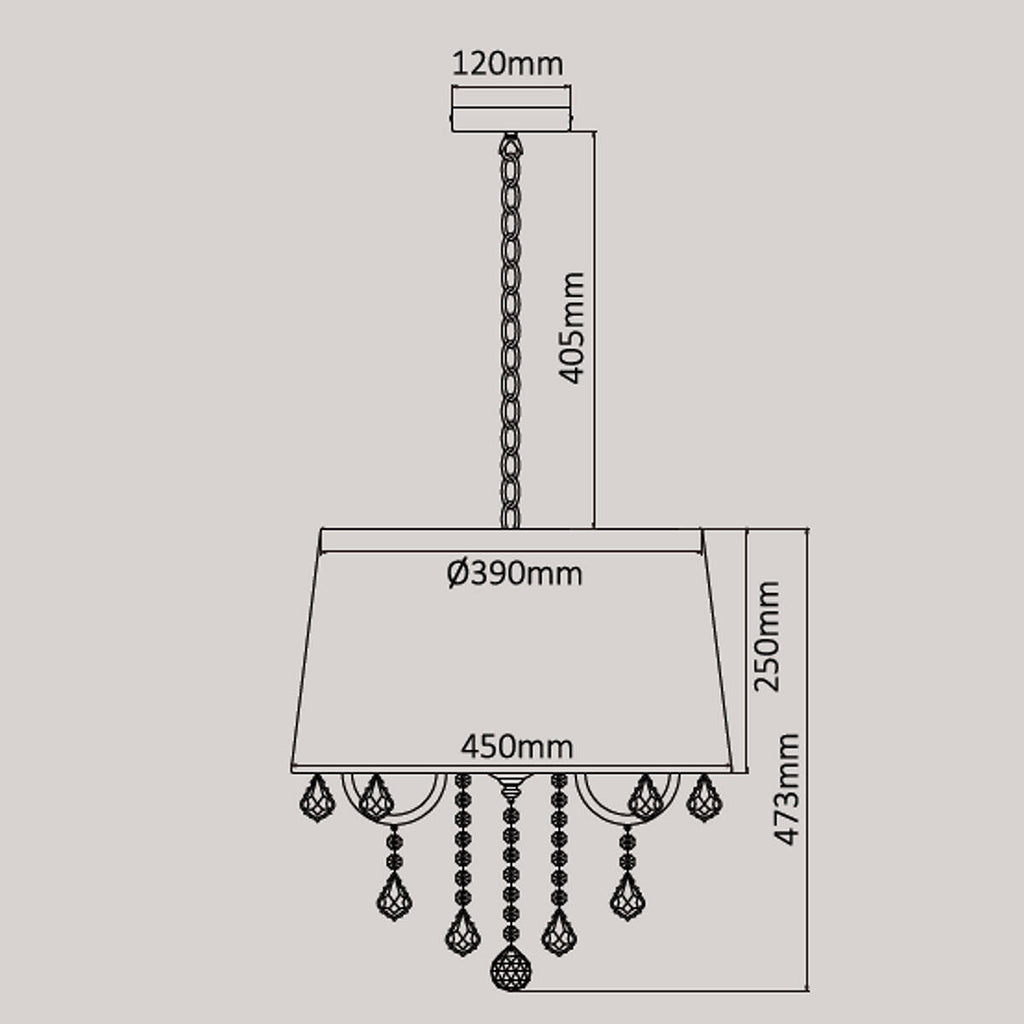 Lampa wisząca MONA, srebrna, 5x40W E14