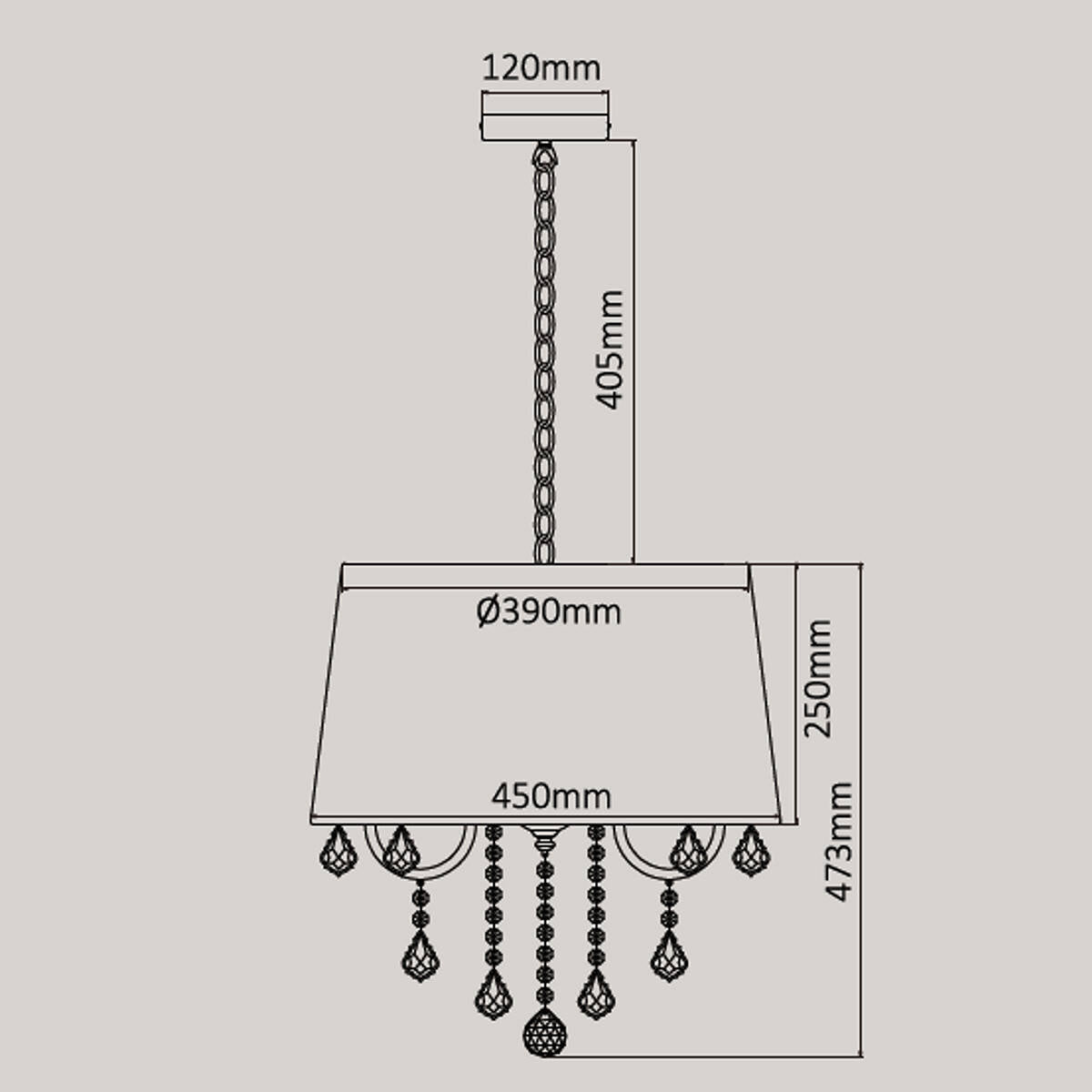 Lampa wisząca MONA, srebrna, 5x40W E14